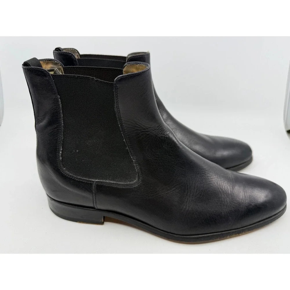 Ace Marks Mens Black Leather Chelsea‎ Boots Handcrafted in Italy Size 10 D